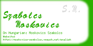 szabolcs moskovics business card